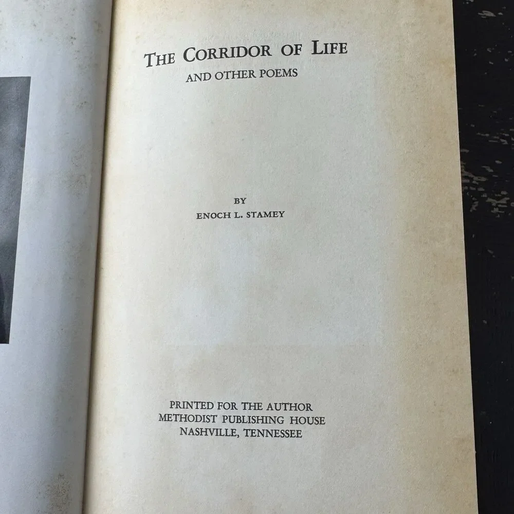 Corridor Of Life & Other Poems Enoch Stamey Signed By Author 1st Edition 1933
